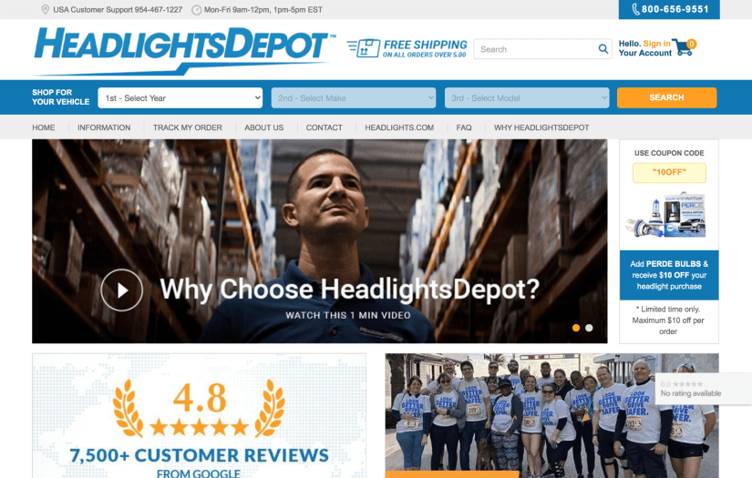 HeadlightsDepot | Real-time synchronization for Magento screenshot 1