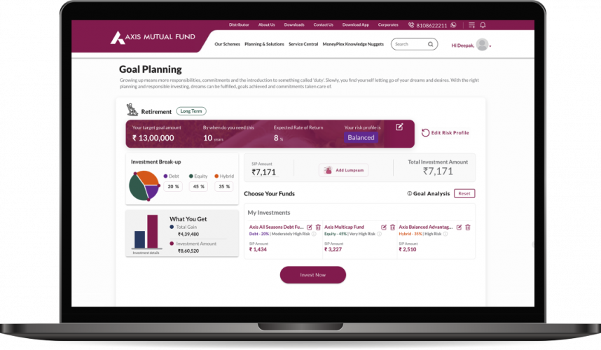 Axis Mutual Fund: Reinvented digital platform screenshot 3