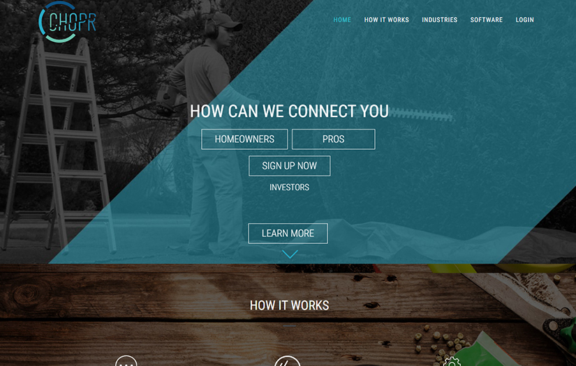 Chopr - Professional cleanup services web application screenshot 1