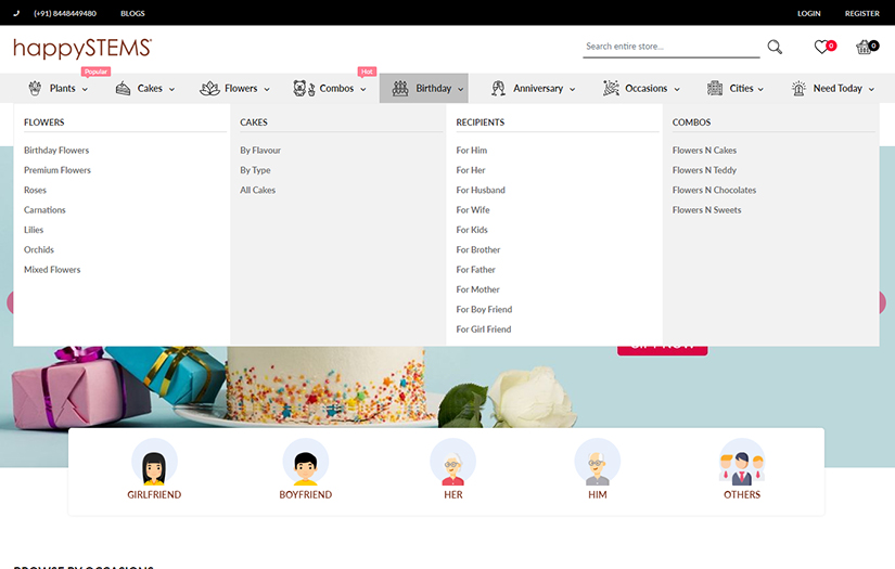 Happy Stems - Flower Delivery Online | Send Flowers & Cake screenshot 1