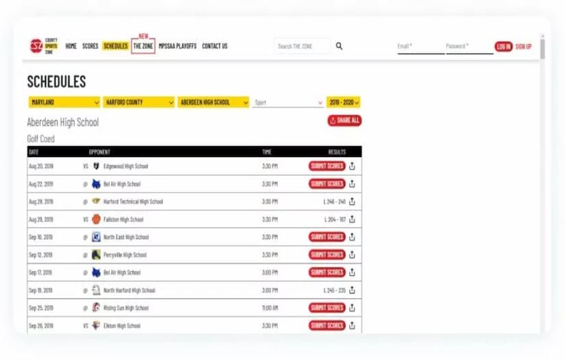 School Sports Coverage Website Redesign screenshot 2