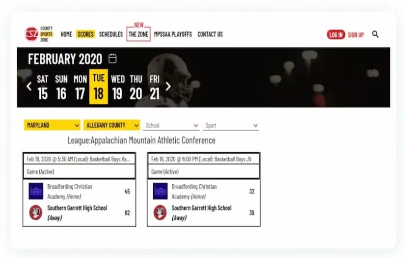 School Sports Coverage Website Redesign screenshot 1