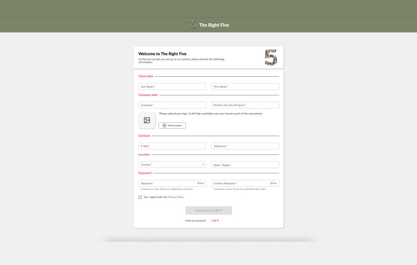 The Right Five - Recruitment management platform screenshot 1