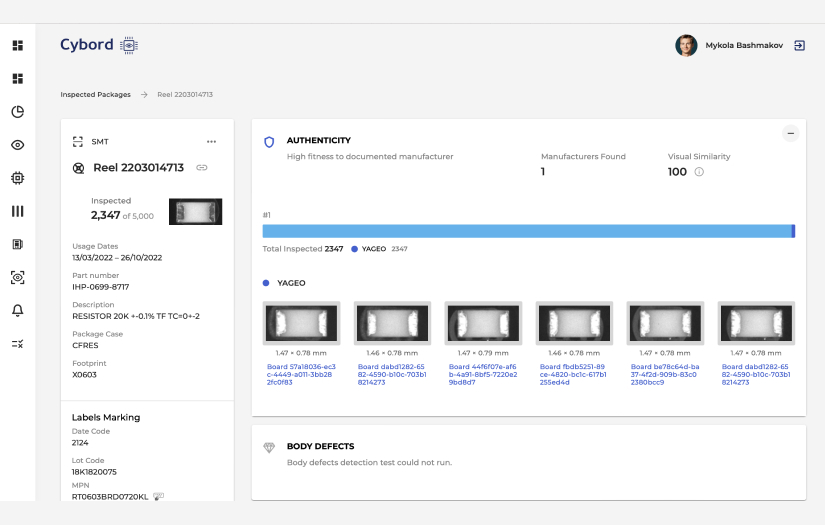 Cybord - Quality control automation software screenshot 2