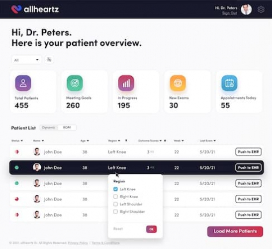 Allheartz: Computer Vision in Physiotherapy and Sports Care screenshot 5