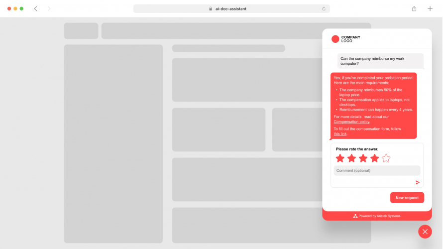 AI-based document workflow assistant screenshot 2