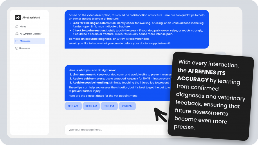 AI tool for the veterinary platform screenshot 1