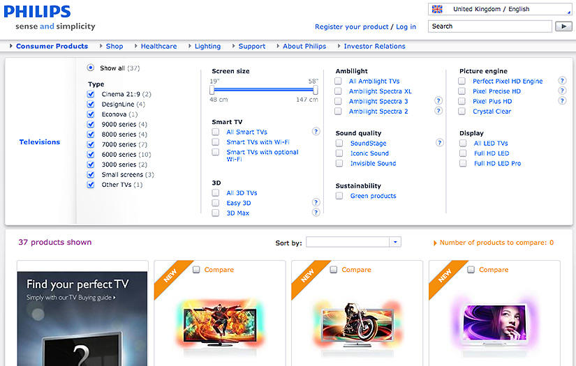 Philips Product Selector screenshot 1