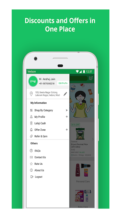 Lalaji24x7- Online Grocery Ordering App screenshot 3