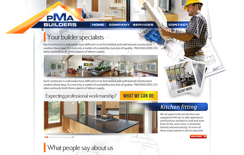 PMA Builders Website screenshot 1
