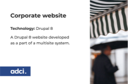 Drupal 8 corporate website for showcasing product