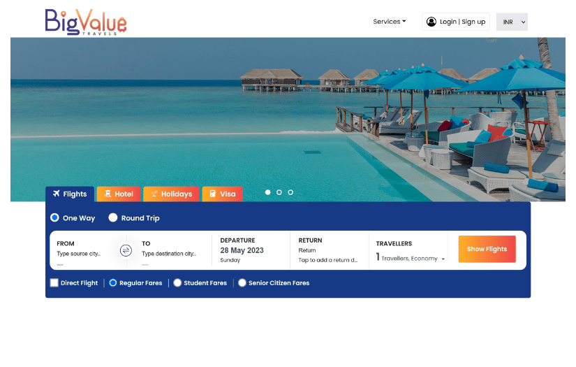 Big Value Travels Online booking System screenshot 1