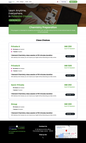 Potential classses website for online coaching screenshot 1