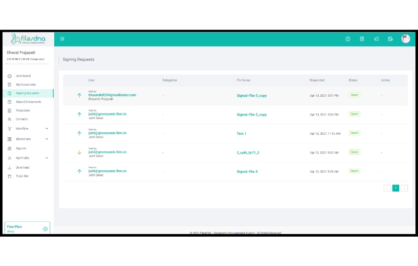 FilesDNA - Online e-Signature, Digital Signature and Document Management System screenshot 3