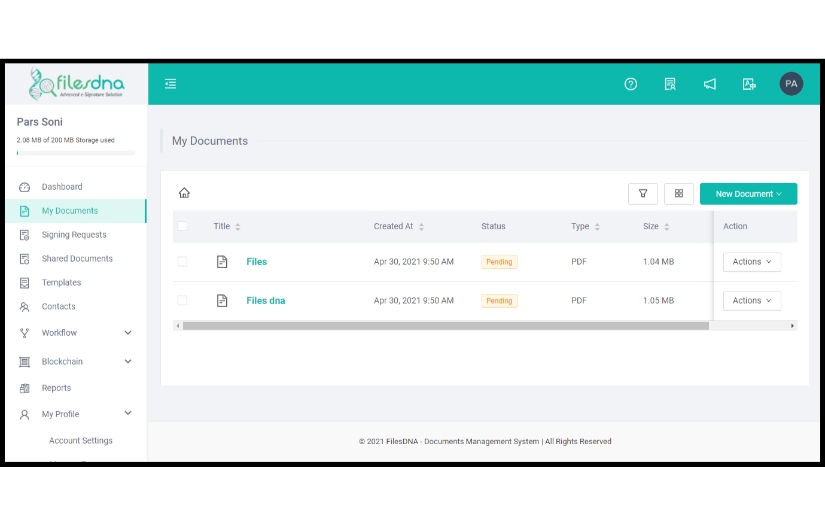 FilesDNA - Online e-Signature, Digital Signature and Document Management System screenshot 7