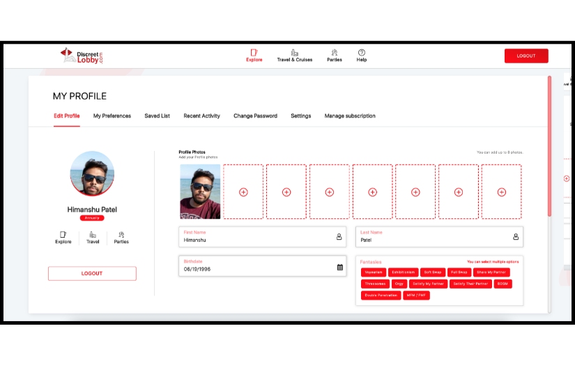 Discreet Lobby - Find interesting people, parties, cruises trips near you and around the world! screenshot 5
