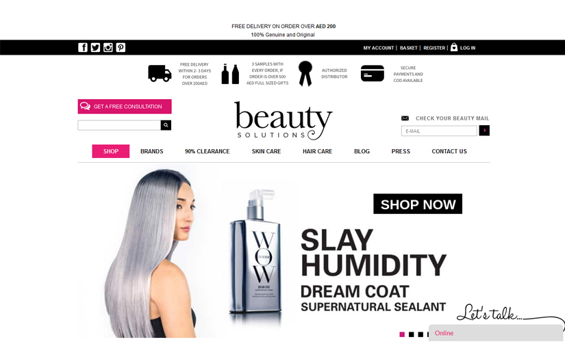 Beauty Solutions - Ecommerce Website screenshot 1