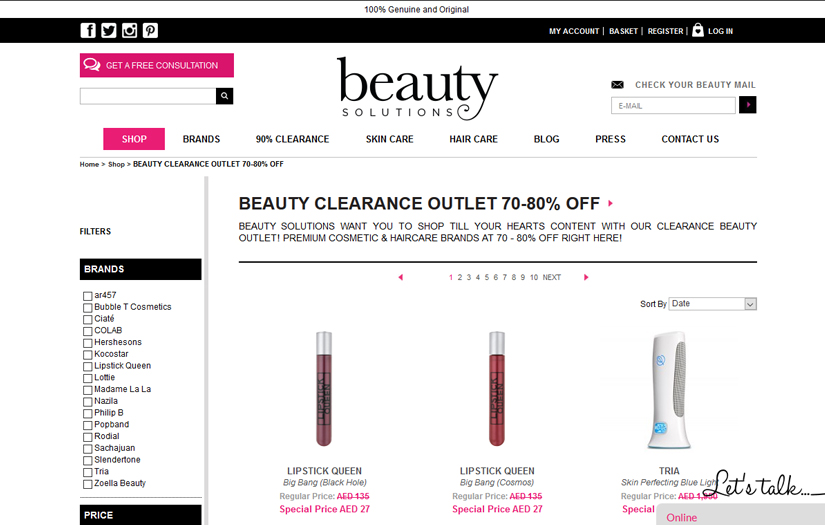 Beauty Solutions - Ecommerce Website screenshot 2