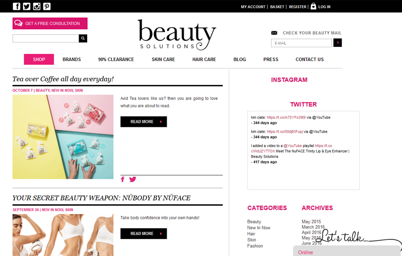 Beauty Solutions - Ecommerce Website screenshot 3