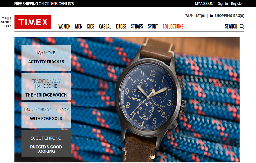 Timex UK screenshot 1