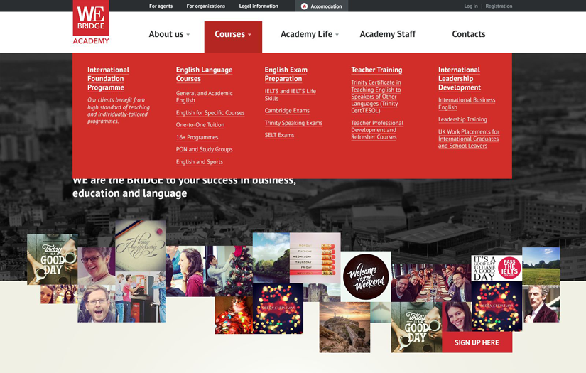 Responsive Web Portal for a UK Language Academy screenshot 1