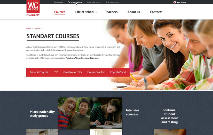 Responsive Web Portal for a UK Language Academy screenshot 2