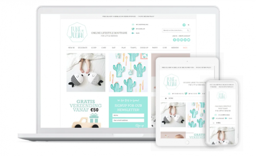 June And Julian Bvba Ecommerce Website Development screenshot 1