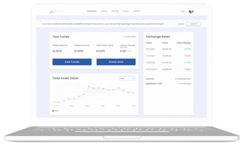 AIDUS - Cryptocurrency Staking Platform screenshot 1