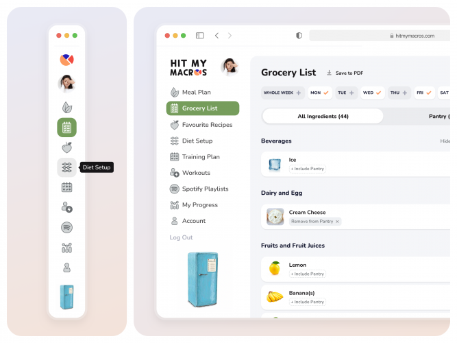 HIT MY MACROS - Your Complete Fitness Planner. Website screenshot 1