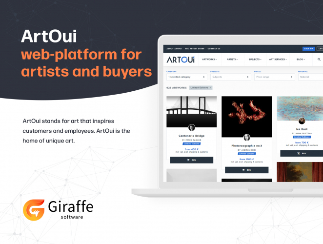 Artoui - web-platform for artists and buyers screenshot 1