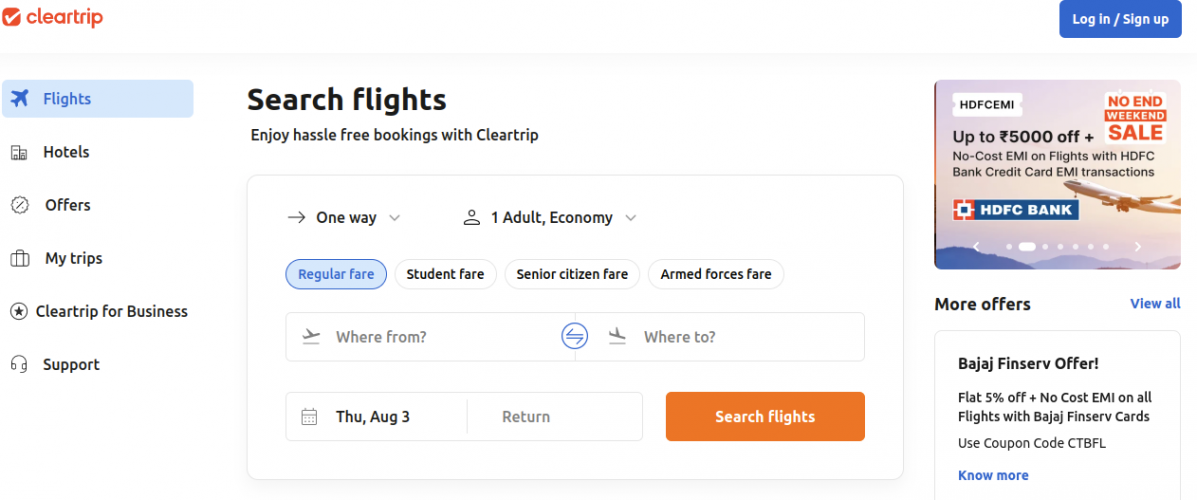 Cleartrip screenshot 1