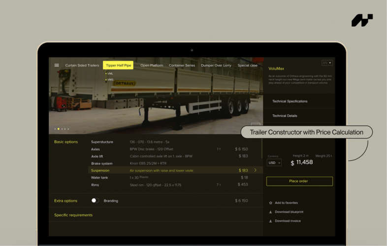 Website for a Trailer Manufacturer screenshot 1