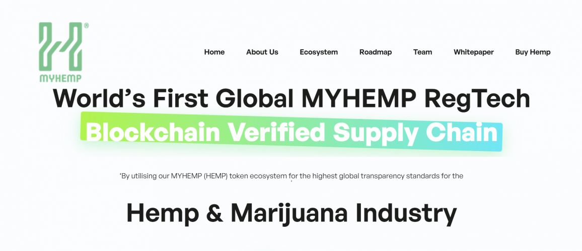 MYHEMP Blockchain platform screenshot 1