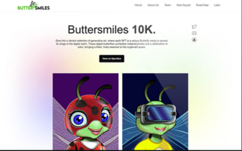 Buttersmiles 10K: Unique Digital Butterfly NFTs screenshot 1