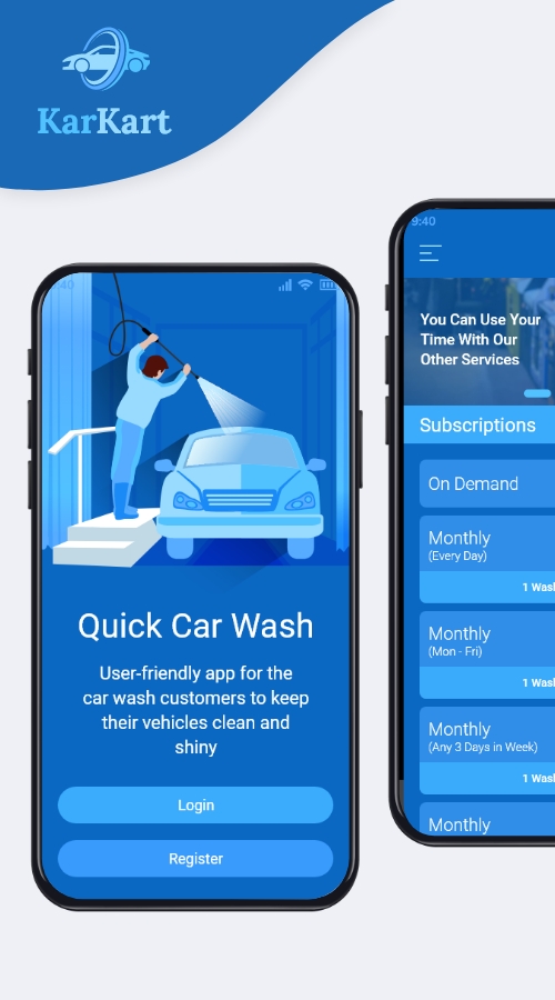 KarKart - Quick Car Wash Mobile App screenshot 1