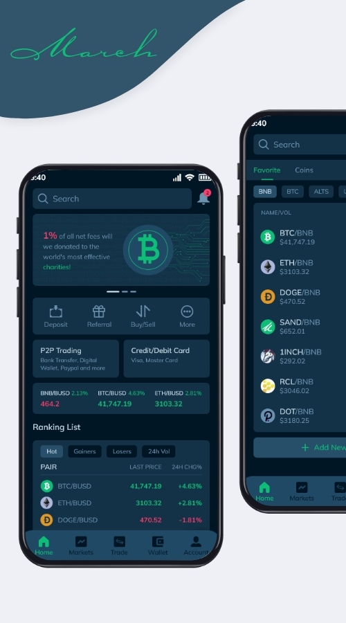 March-Crypto Trading Mobile App screenshot 1
