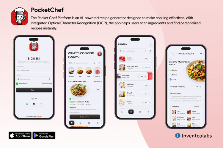 AI Recipe Generator App Pocket Chef Platform screenshot 3