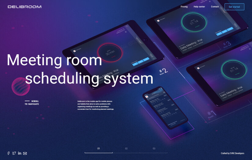 Meeting room scheduling system screenshot 1
