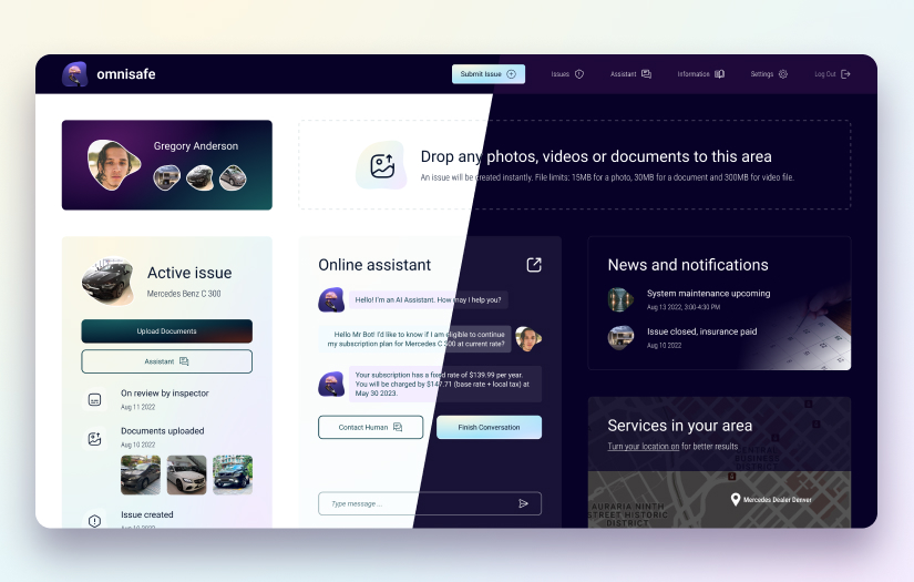 Web platform development for the vehicle insurance company screenshot 1