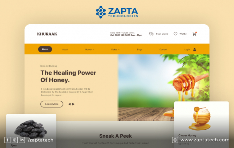 Khurak: An Online Marketplace To Buy Organic Honey And Dates (Website Design & Development) screenshot 1