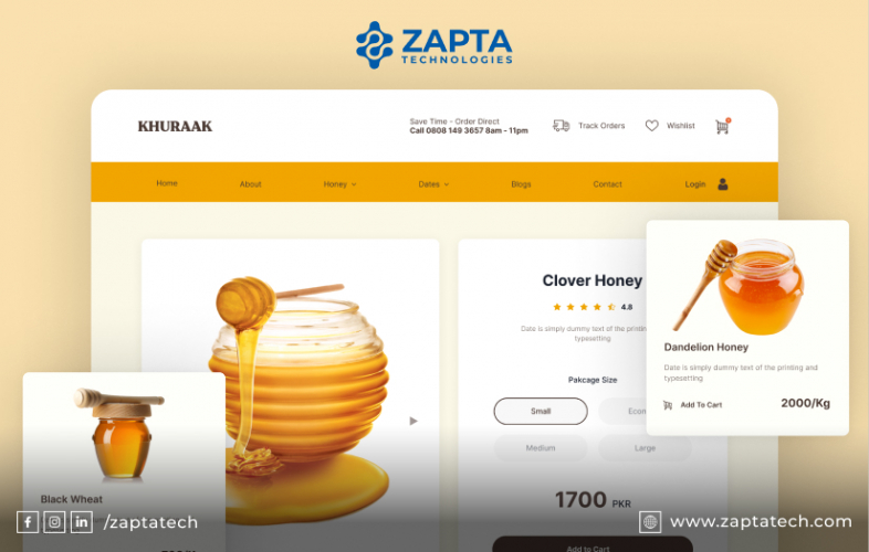 Khurak: An Online Marketplace To Buy Organic Honey And Dates (Website Design & Development) screenshot 3