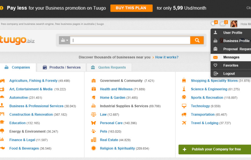 Tuugo Web Portal screenshot 1
