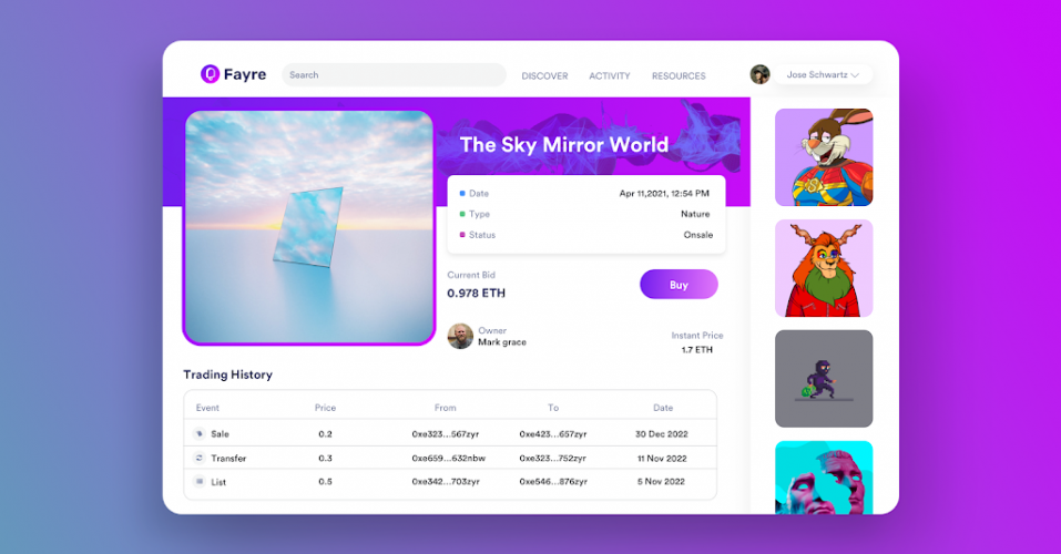Brands and Fans NFT Marketplace screenshot 1