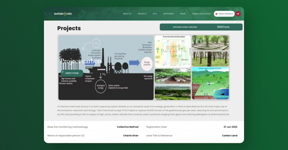 Carbon Credit Trading dApp screenshot 1