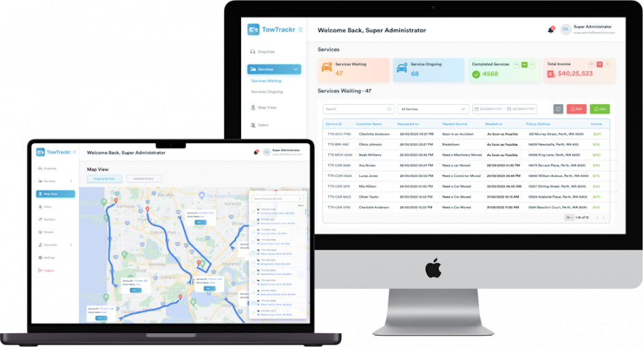 Tow Truck Management Platform screenshot 1