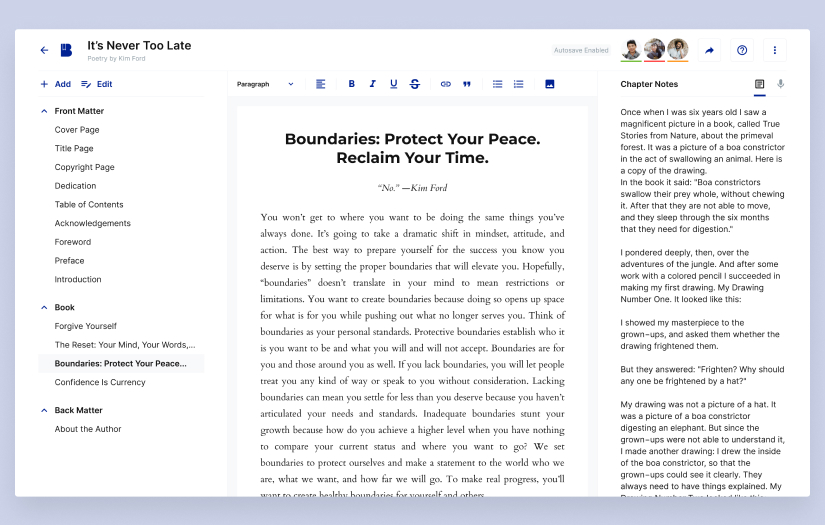 Blooksy: Online Collaborative Publishing Platform screenshot 1