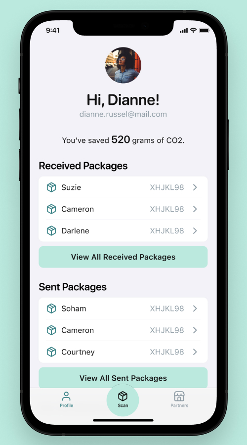 SendMePack: Mobile App for Recycling Promotion screenshot 1