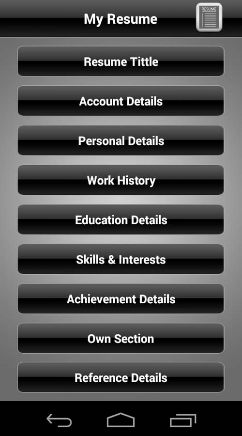 iResume screenshot 1