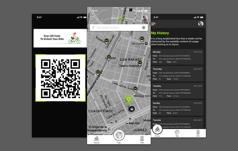 Bikepass - Mobile app for Bicycle Renting Services screenshot 1