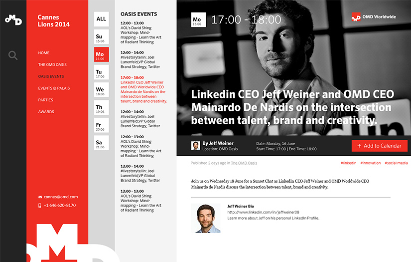 OMD Cannes Festival screenshot 2